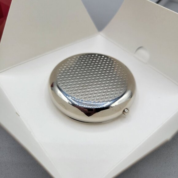 Brilliant Pill Box Sonoma Jean Company Pink Enamel Rhinestone Heart Design - Picture 3 of 4